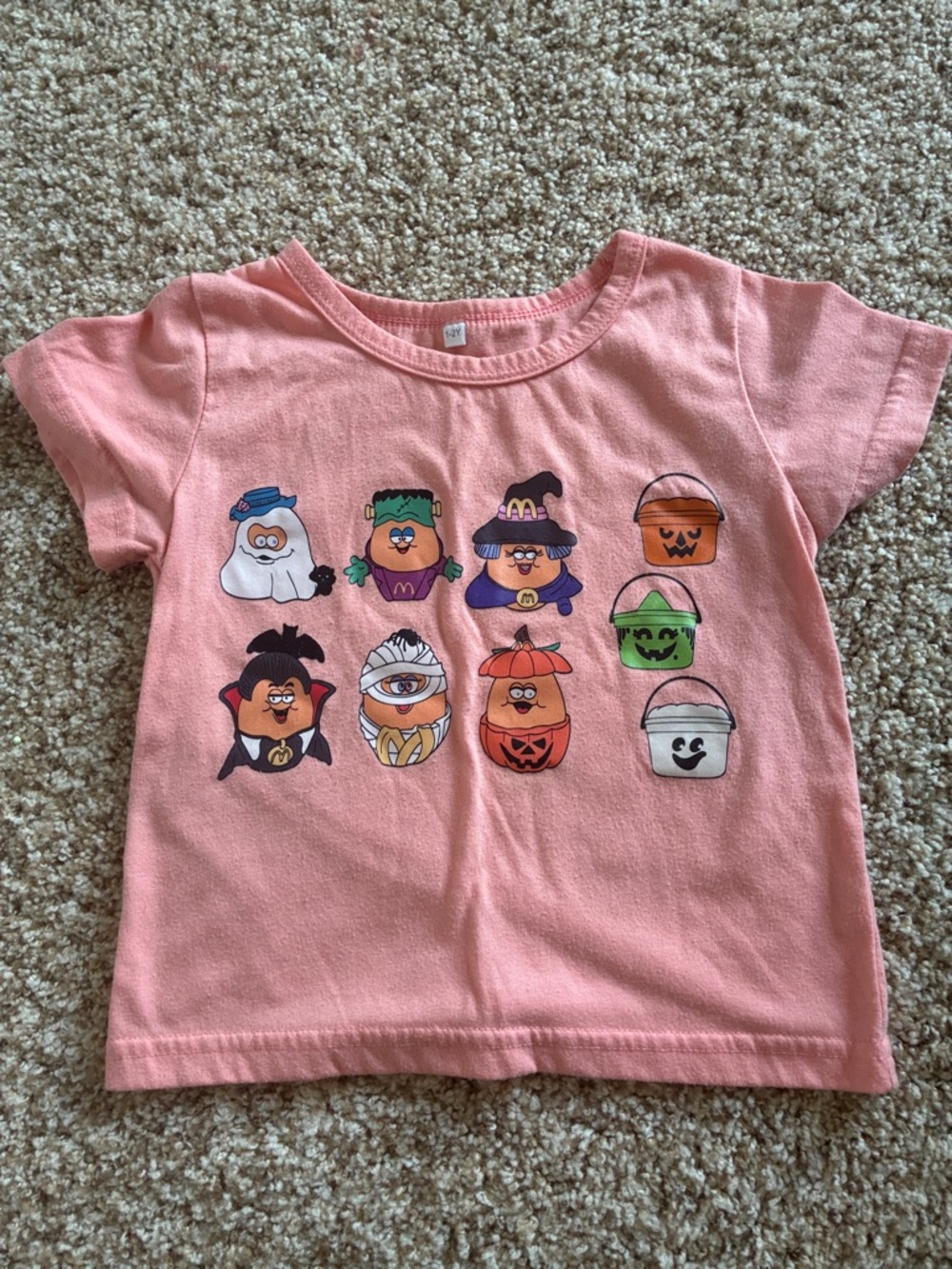 Girls Pink Halloween Character Tee